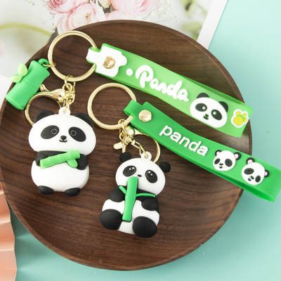 Panda keychain pendant doll Sichuan holding bamboo giant panda blind box push small gift catching doll machine souvenir