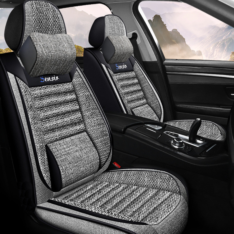 2022 new cotton and linen solid waist Four Seasons cushion car cushion seat cushion seat cover manufacturer one-piece delivery Amazon