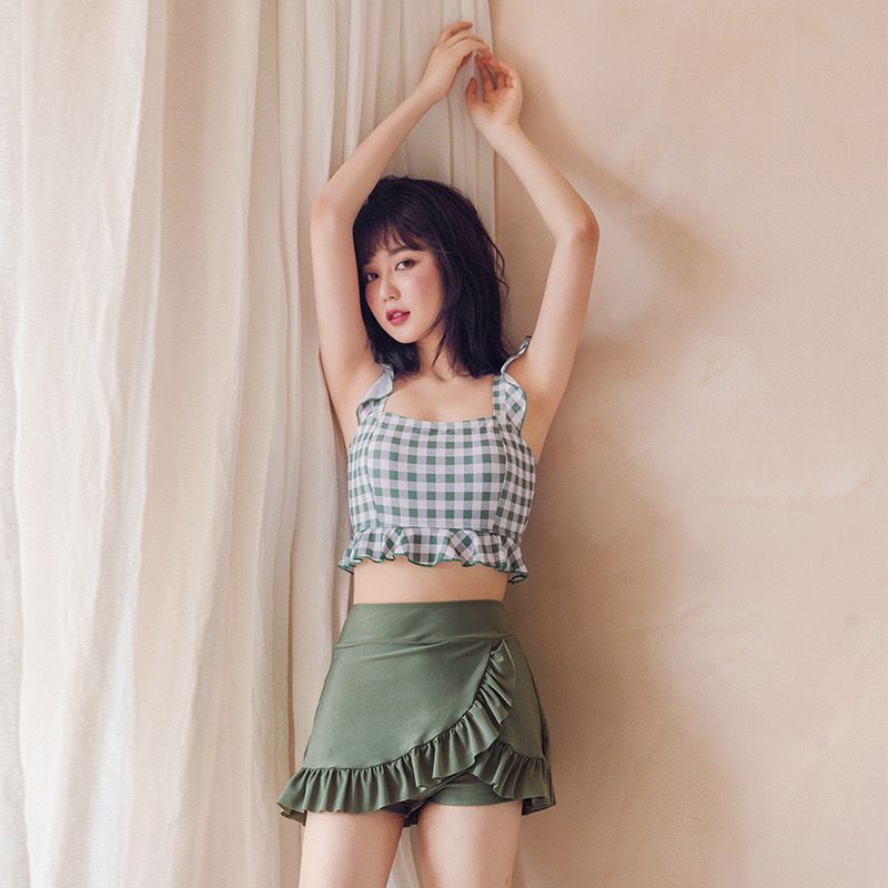 Split Swimsuit Women's Skirt Style Conservative High Waist 2022 New Korean Style Fresh Style Foreign Trade Hot Spring Vacation Swimsuit