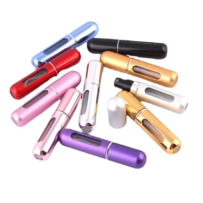 Spot 5ml bottom perfume bottle self-pump bottled aluminum perfume container portable Flushing spray small