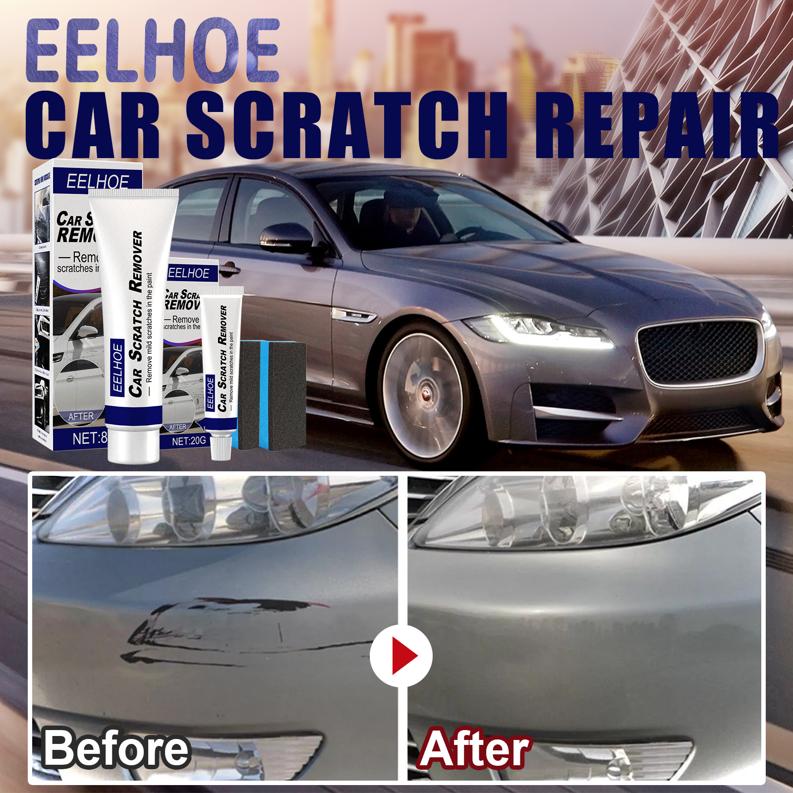 EELHOE 汽车去刮痕打蜡修复剂 漆面划痕修复刮痕车蜡抛光蜡