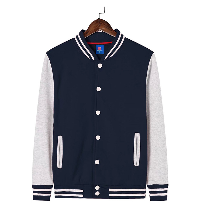 Baseball uniform custom sweater fleece-lined thick work group clothing spring, autumn and winter clothing jacket student party embroidery printed logo