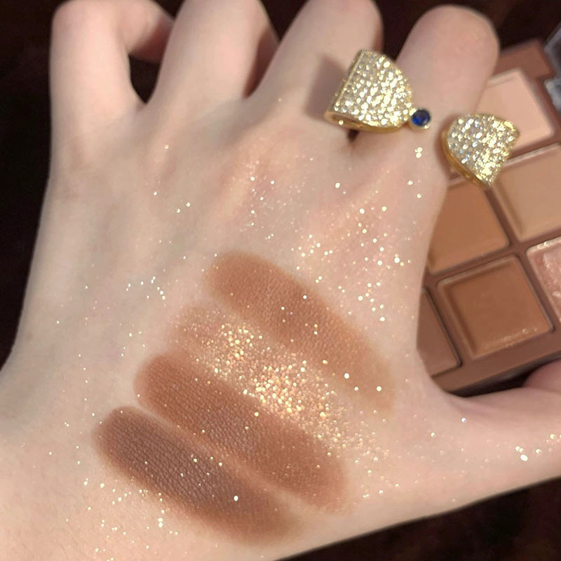 Jiugongge Eyeshadow Plate dikalu New Color South Korea Nine Color Eyeshadow Pure Desire Oat Milk Tea Chocolate Cross-border Explosion