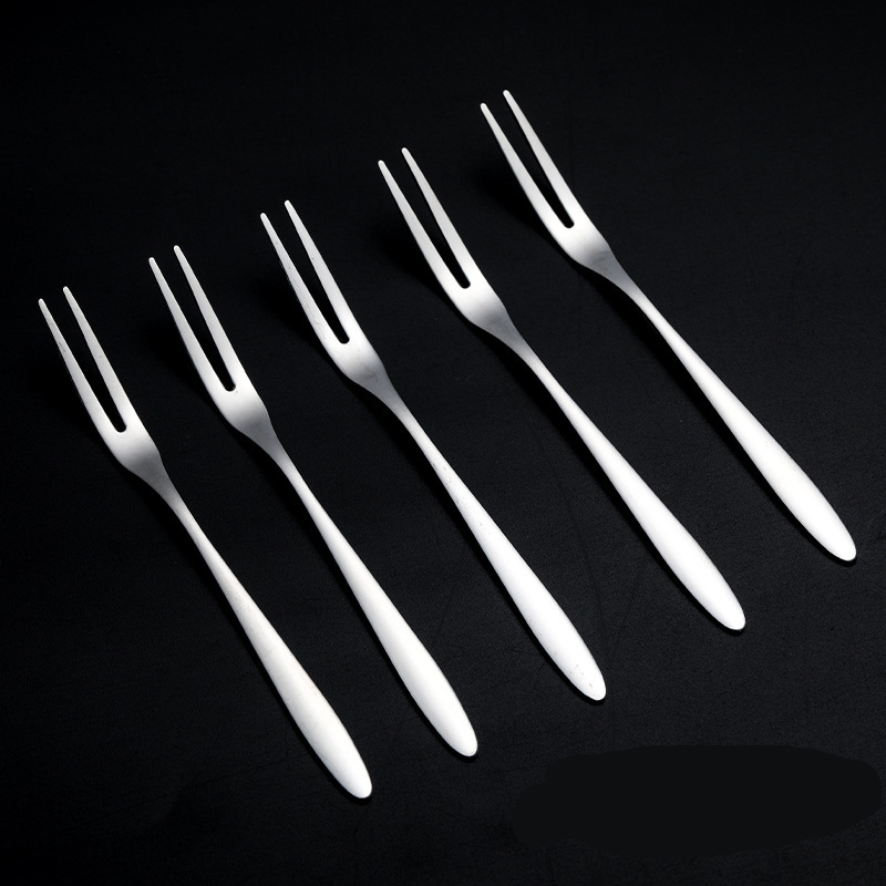 304 Stainless Steel Fruit Fork Cake Mooncake Fork Sign Dessert Coffee Spoon Base Cygnus Combination Tableware Set