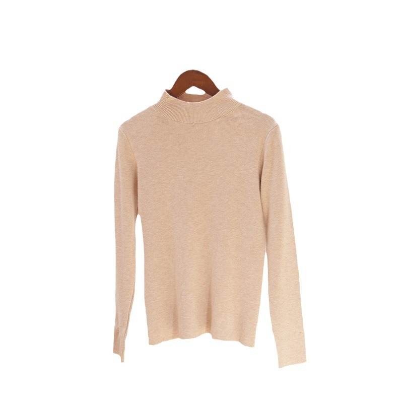 Za Sweater Women's Half-high Collar Base Shirt Autumn and Winter Inner Base Shirt Autumn Warm Wool Sweater Pullover Cashmere Sweater