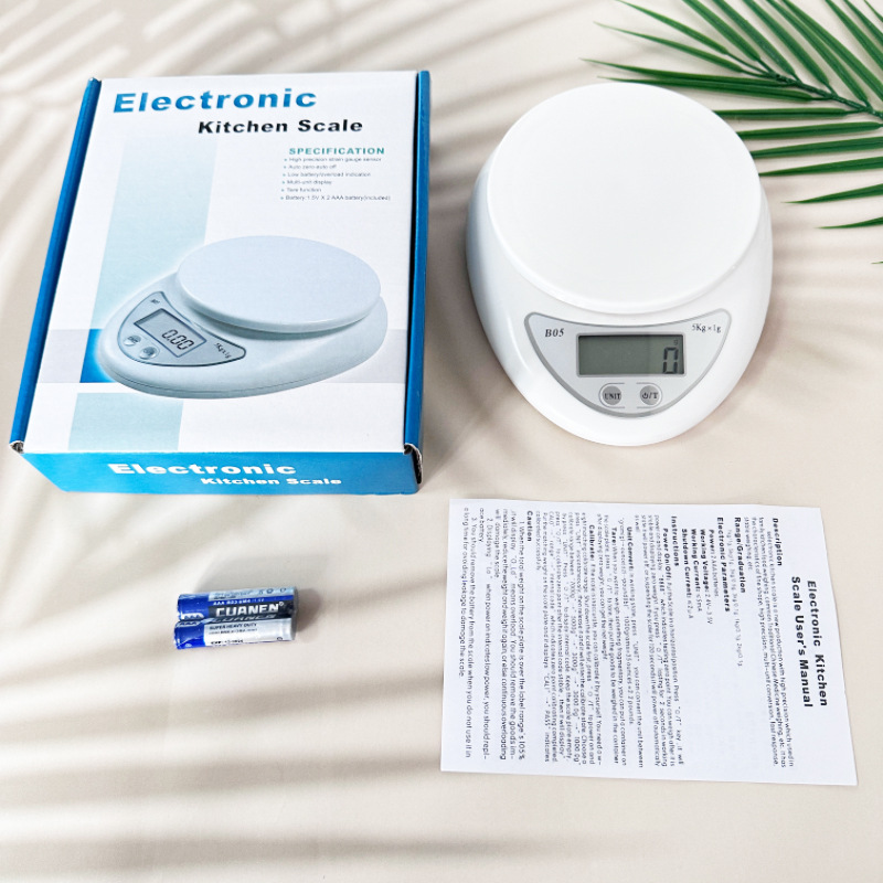 Cross-border B05 electronic scale household kitchen scale small baking weighing food scale 5kg high precision coffee scale
