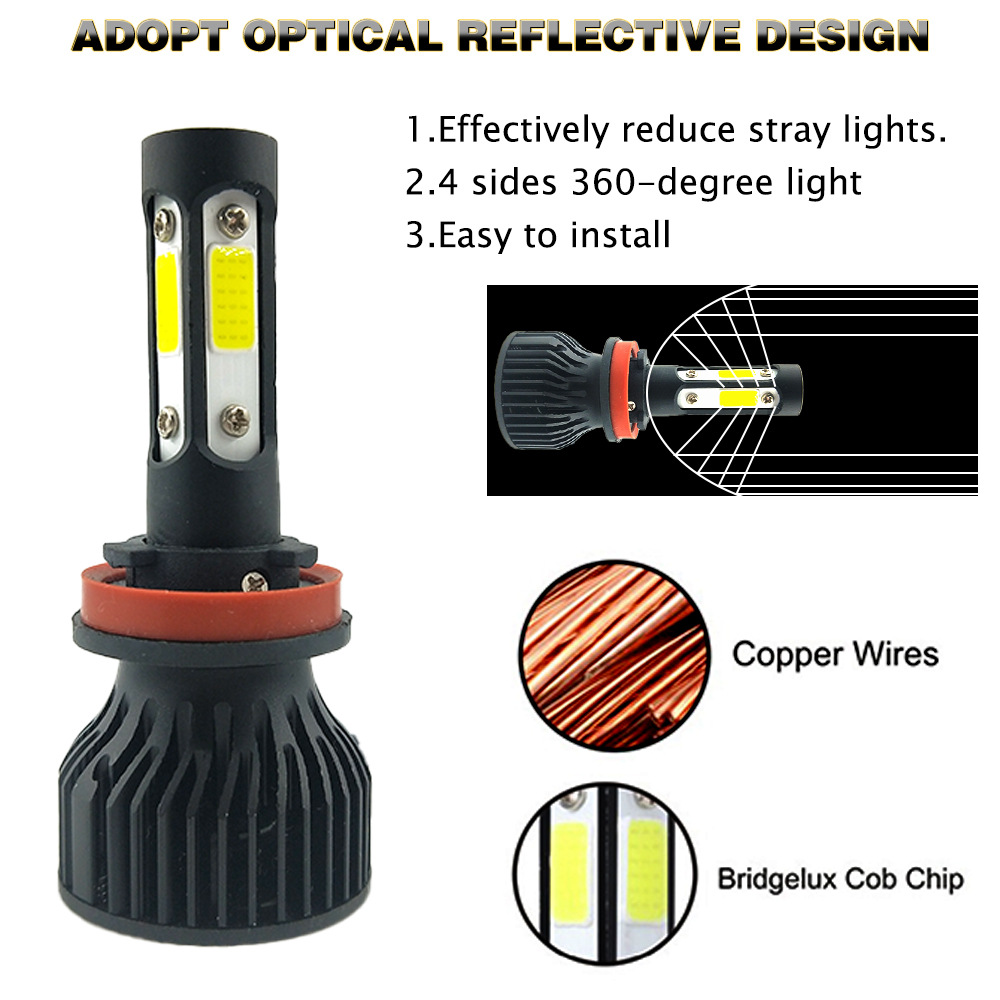 Amazon car led headlight V7 four-sided laser X7LED headlight integrated near and far 9005H4H7 cross-border explosions