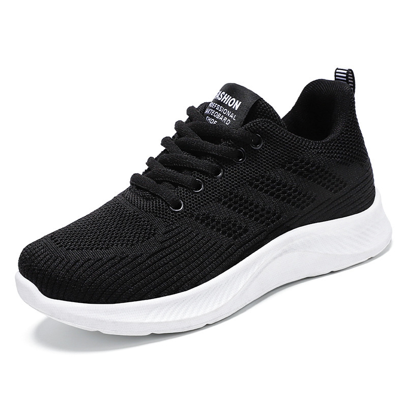 Shoes Women's 2024 Leisure Soft Sole Sneakers Breathable Single Shoes Flying Mesh Shoes Wholesale Running Shoes Women