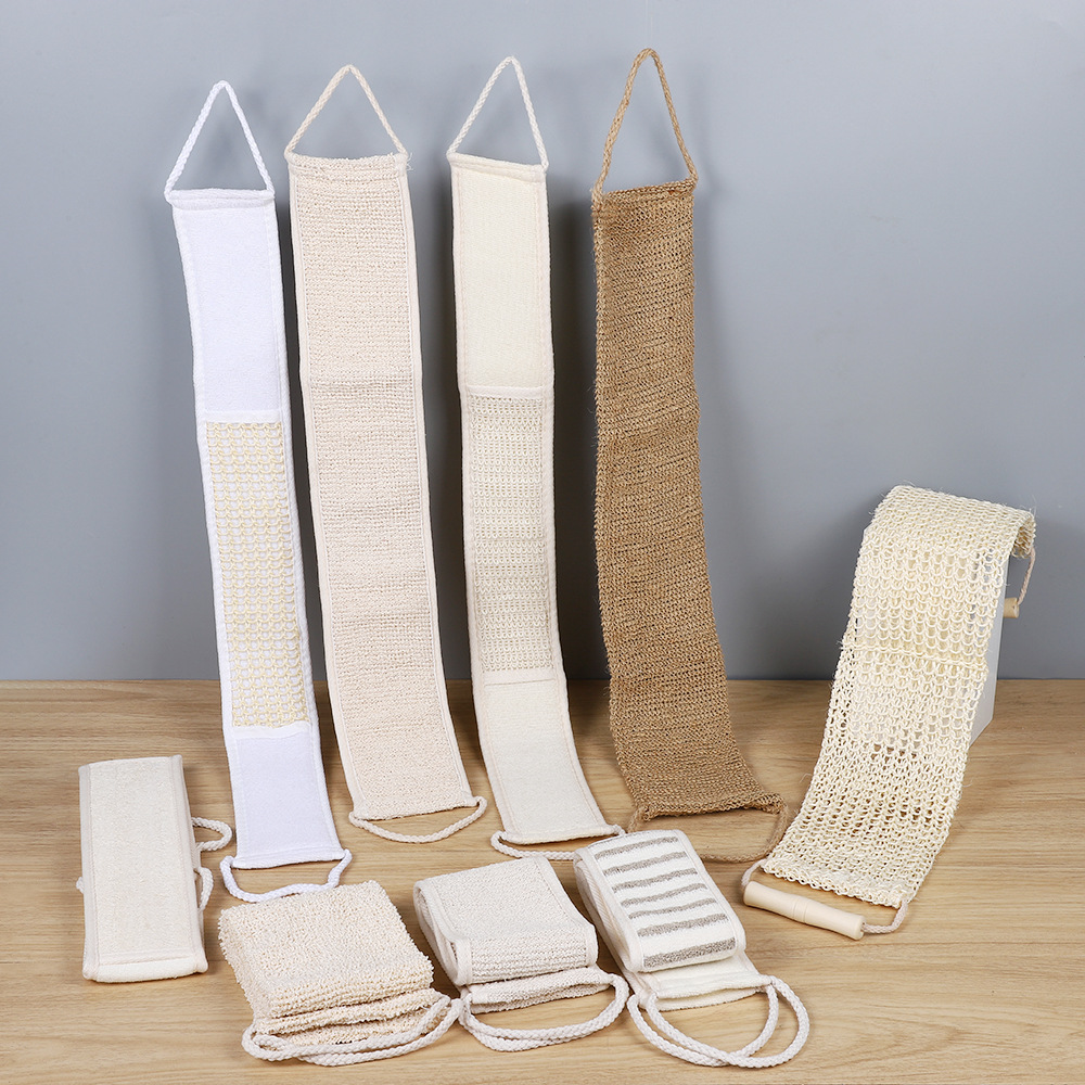 Home bathroom bath jute bath gloves point hemp back rub mud pull back strip double-sided sisal bath towel wholesale