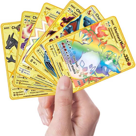 Hot-selling Pokemon Metal Card Pokemon Pet Elf Pokemon English Spanish Game Board Game Card
