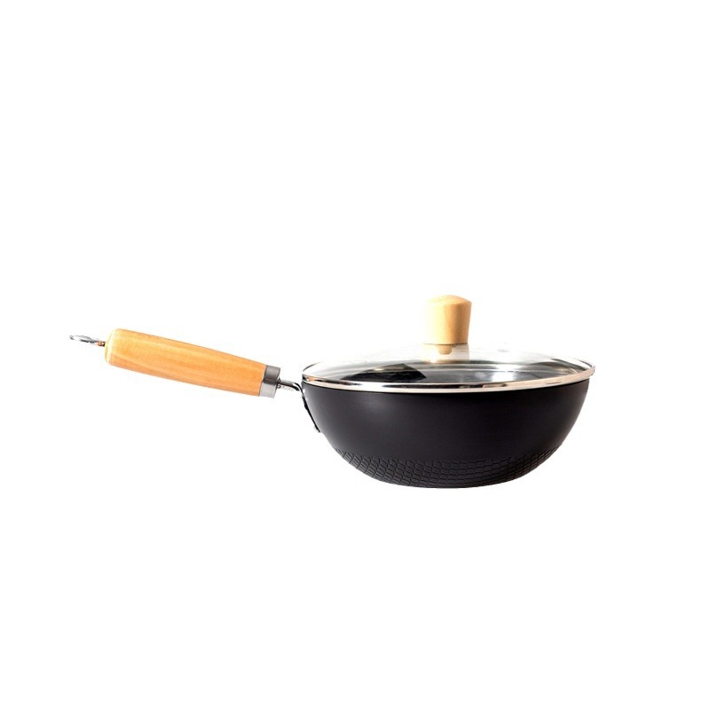 Small iron pot 20cm Japanese-style mini household uncoated flat cooking pot induction cooker suitable for small wok