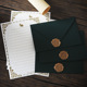 3 touch dark green envelopes +10 white rabbit stationery +3 bronze paint prints