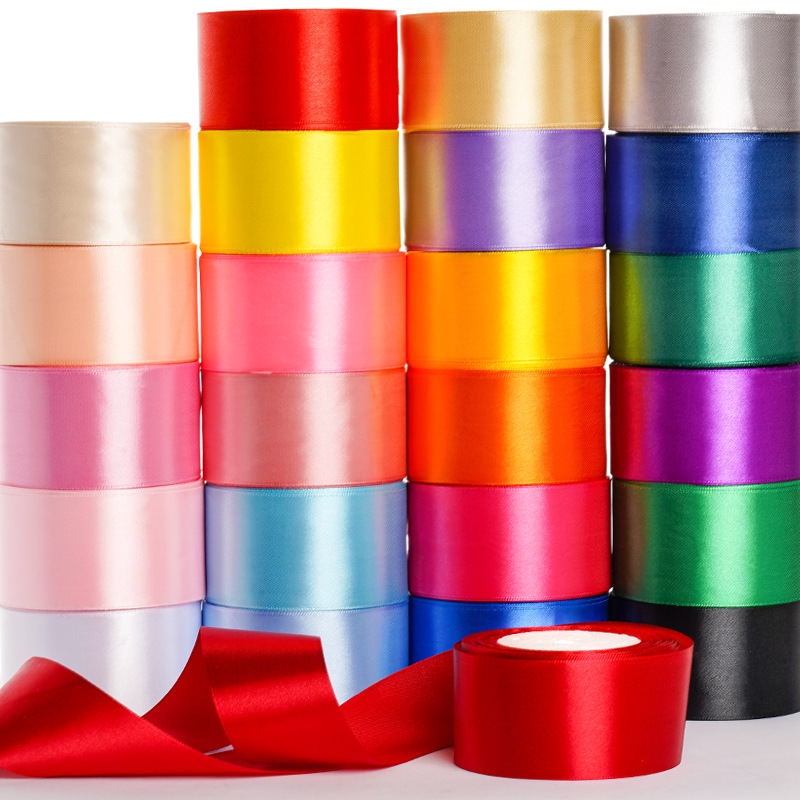Factory spot 4cm color ribbon ribbon handmade DIY rose flower material holiday decoration gift packaging ribbon