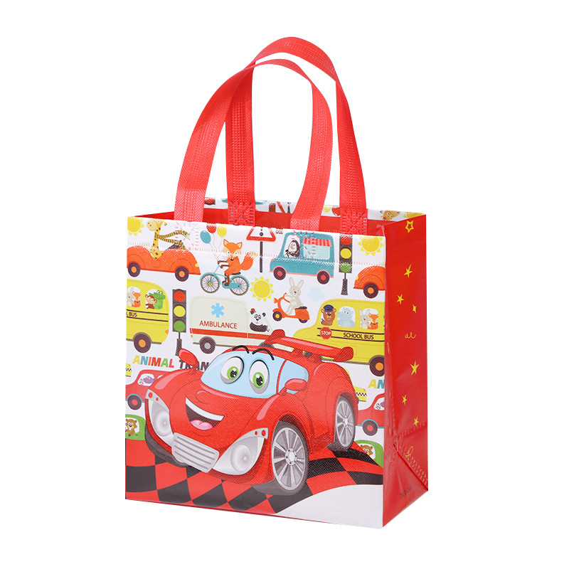 Cross-border New Non-woven Car Baby Hand Gift Tote Bag Children's Gift New Cartoon Waterproof Gift Bag