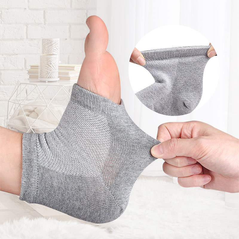 Gel heel anti-cracking socks mesh breathable cotton socks heel protection half silicone heel cover