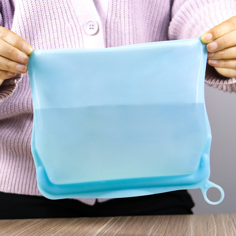 Food Grade Silicone food storage bag reusable refrigerator anti-odor vegetable fruit meat preservation bag customization