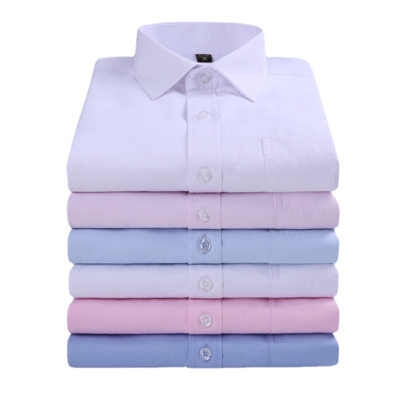 Grey Business Shirt Men's Casual Work Shirt Men's Long Sleeve Fashionable Slim Fit High-end Men's Shirt Wholesale