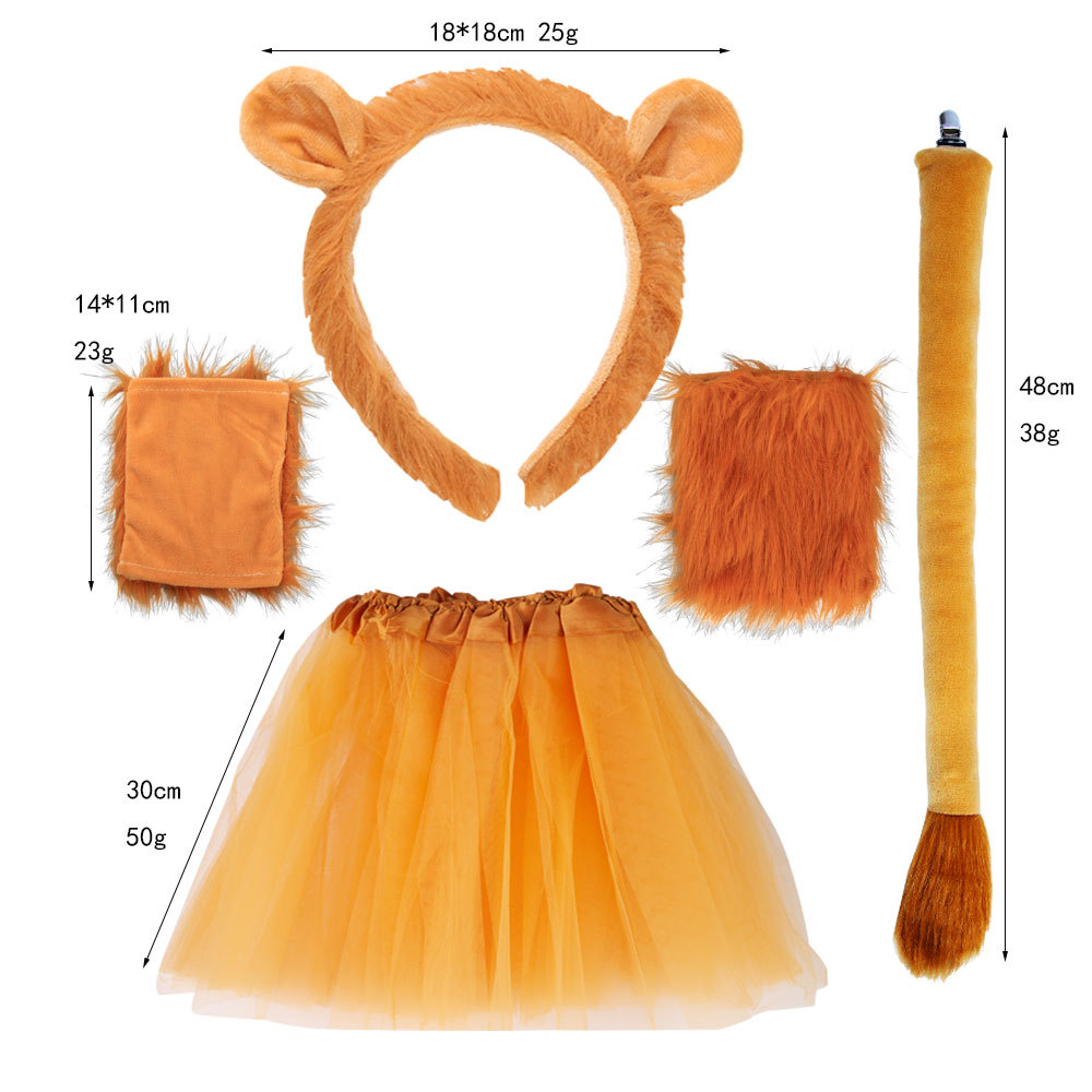 New Cross-border Hot Supply Halloween Animal Headband Lion Ear suit Easter Lion King Headband
