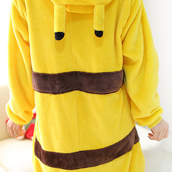 Autumn and Winter Flannel One-piece Pajamas Cute Couple Home Clothes Pokémon Thickened One-piece Pajamas for Women