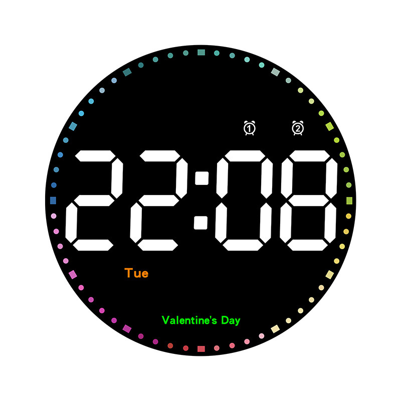 Digital electronic clock perpetual calendar wall clock living room simple decoration led clock colorful smart clock Wall 6635