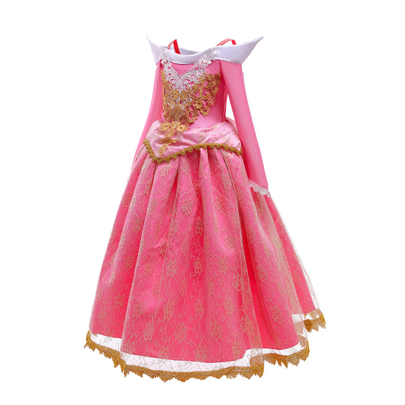 2023 Frozen Spring and Summer New Girls' Dress Children's Sleeping Beauty Arlo Princess Dress Stylish Dress