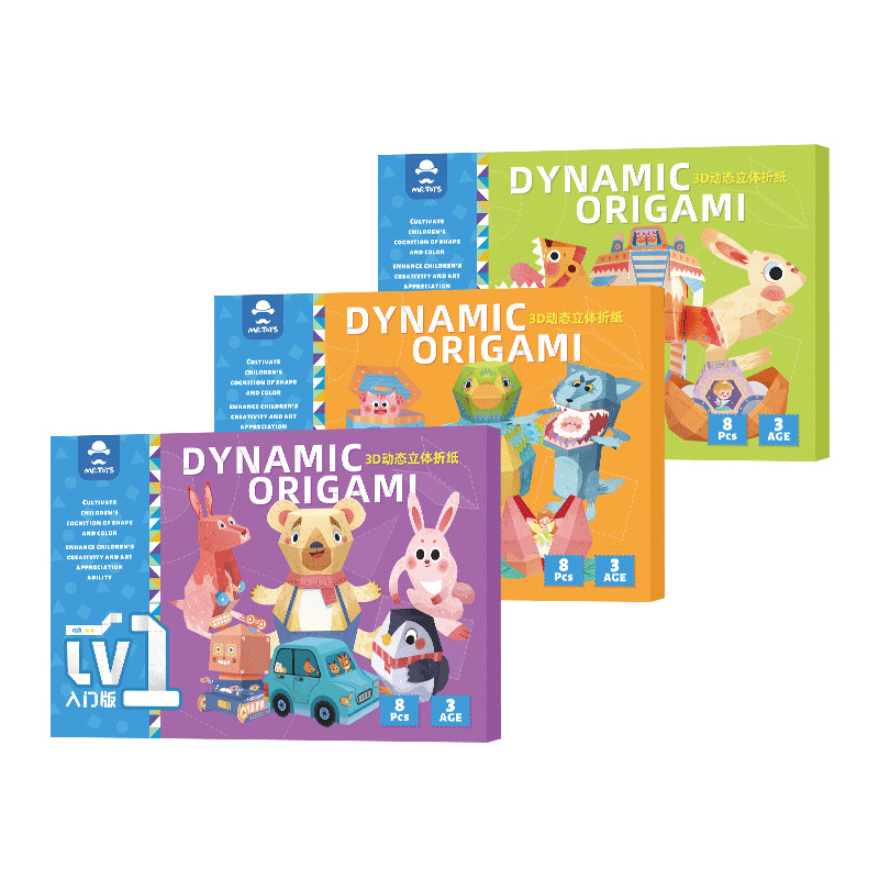 Mr. Toy 3D Dynamic Origami Hands-on Colored Paper Children's Educational Handmade diy Shocked Chin