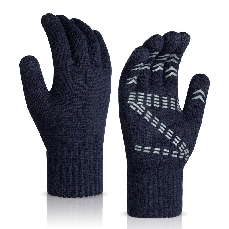 Knitted wool cycling warm touch screen gloves non-slip all-match men's and women's students winter gloves men's cold protection