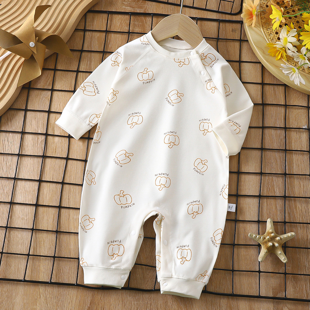 Baby Jumpsuit autumn and winter underwear spring and autumn pure cotton baby pajamas long sleeve romper boneless baby clothes Winter