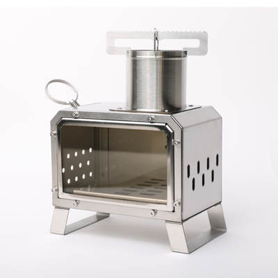 Factory cross-border camping outdoor stainless steel portable desktop camping firewood stove fire window heating stove firewood stove