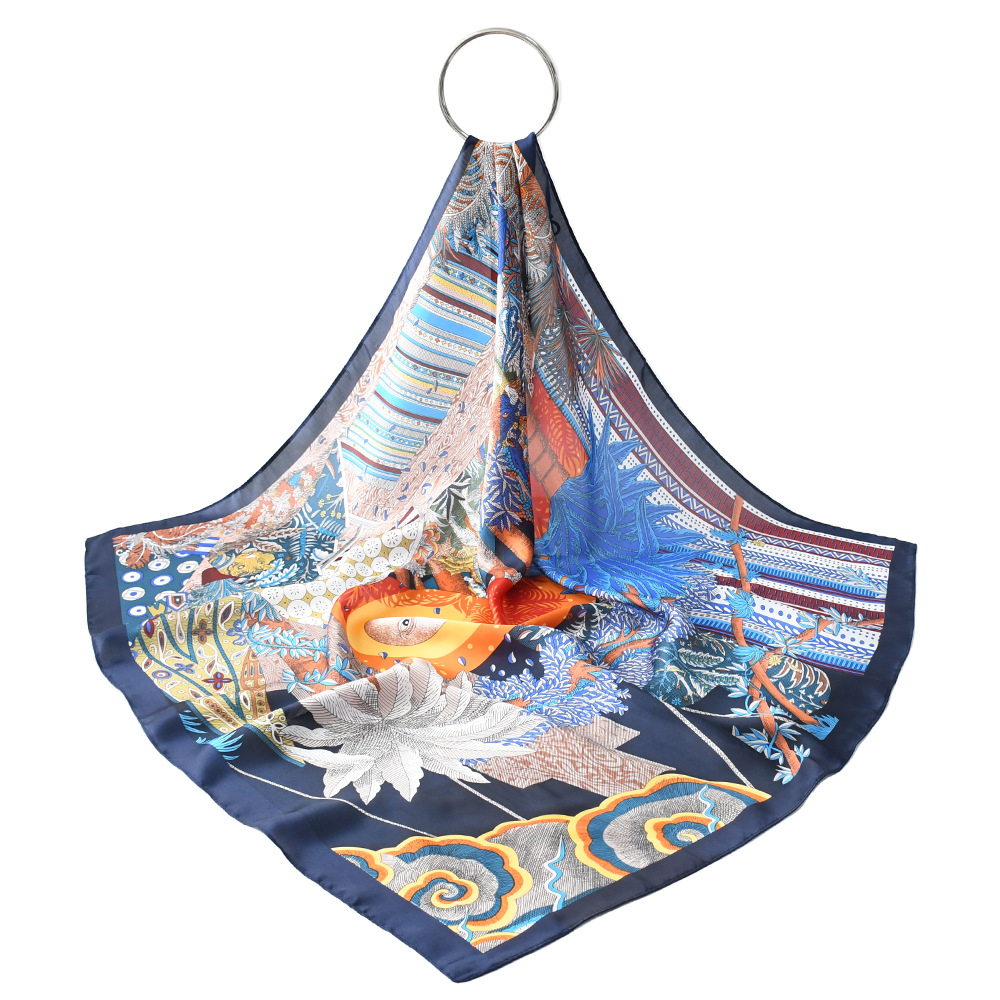 Shanghai Story Silk Scarf Small Square Scarf Women's Spring and Autumn 70CM Silk Versatile Fashion Square Small Scarf Wholesale