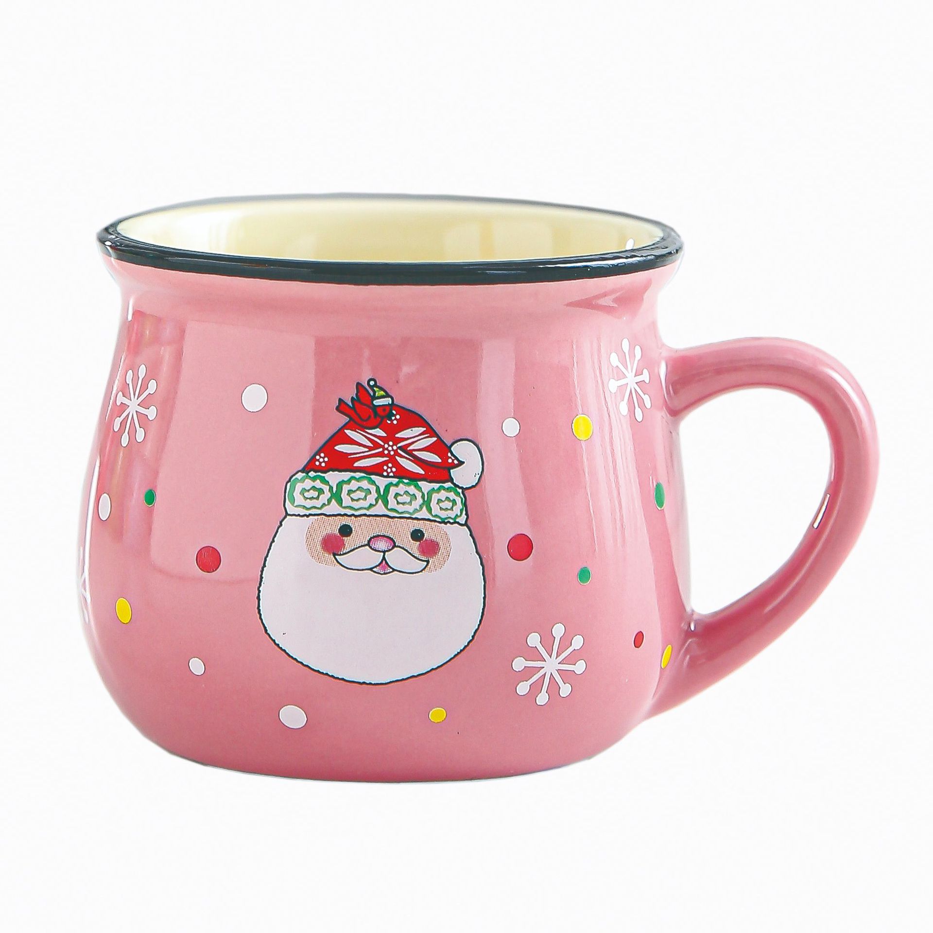 Ceramic Christmas Mousse Cup Cartoon Santa Claus Baking Shop Dessert Cup Coffee Breakfast Cup Children's Water Cup