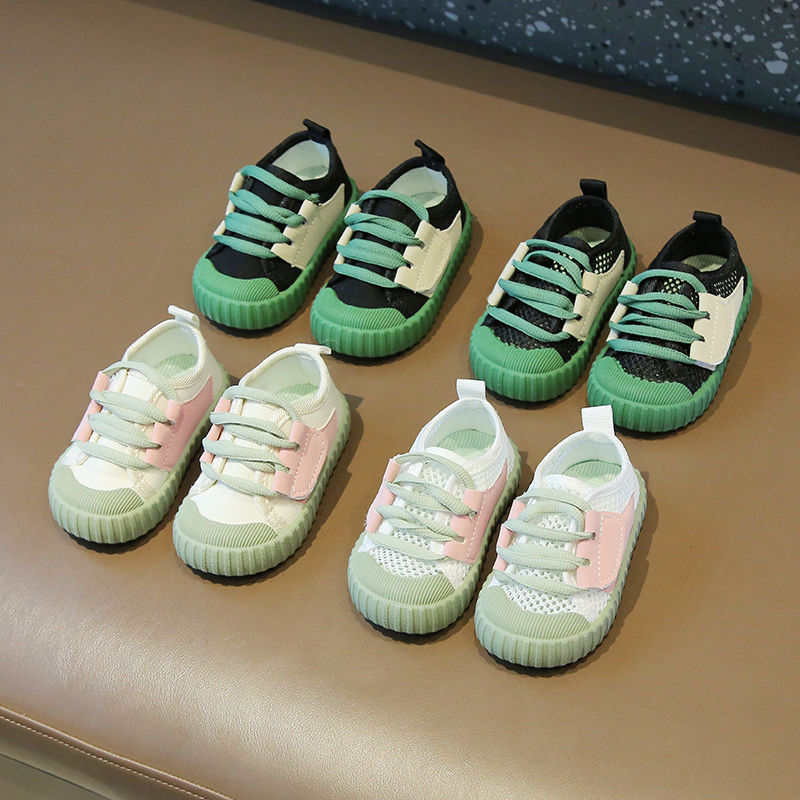 Spring and Summer Children's Leak Mesh Canvas Shoes Baby's Soft Sole Breathable Shoes Men's and Women's Children's Canvas Shoes Children's Toddler Mesh Shoes