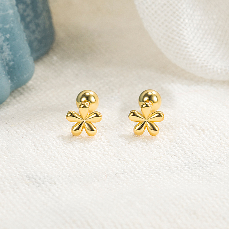 Simple flower ear bone Stud Summer screw twist 2022 new trendy ear piercing cool high-grade earrings earrings earrings