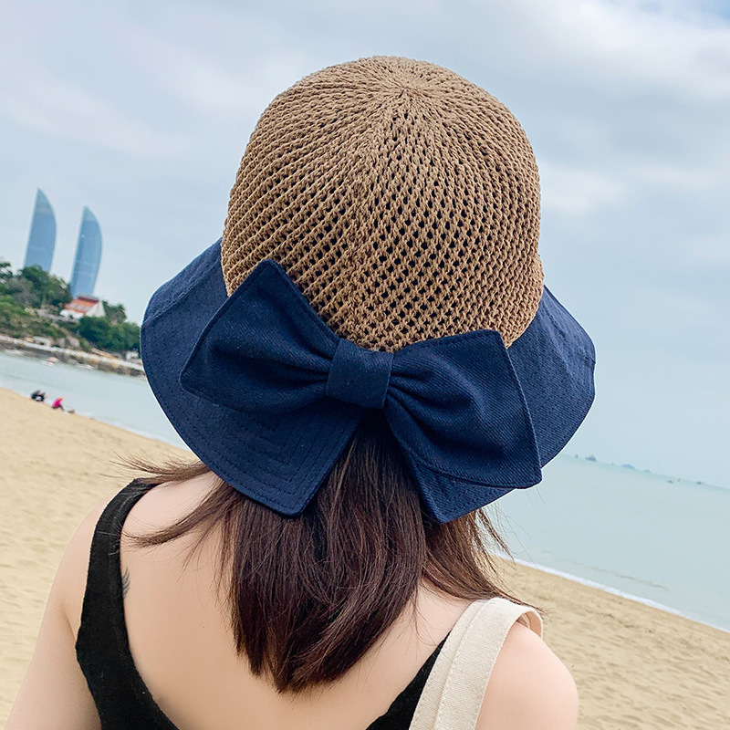 Hat Women's Summer Sunscreen Straw Hat Hollow-out Fashion Cool Korean Style Trendy All-match Sun Hat Traveling Fisherman Hat