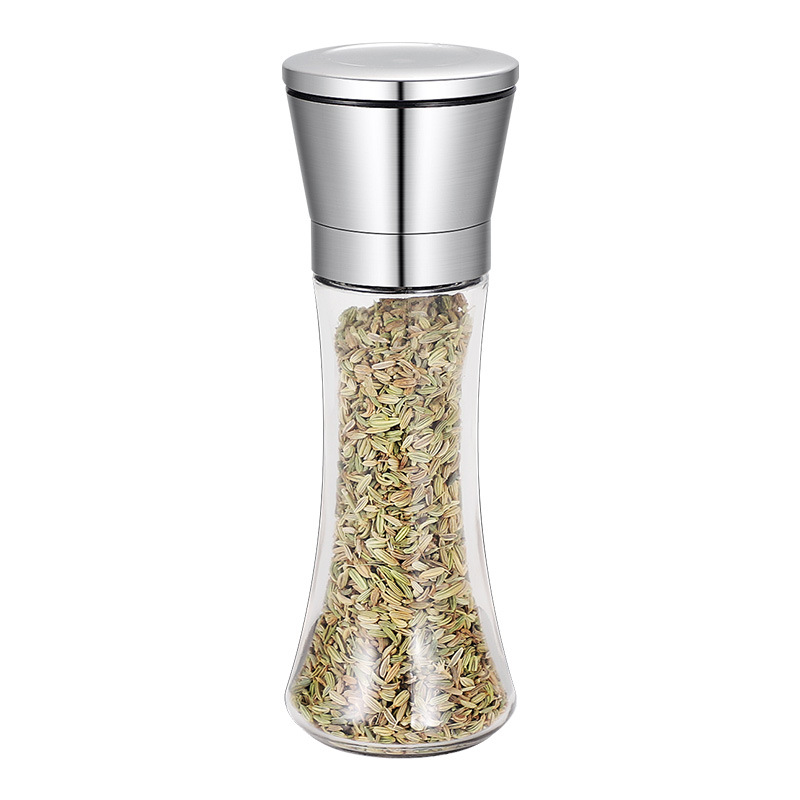 304 Stainless Steel Black Pepper Powder Grinder Household Manual Black Sesame Grinding Bottle Fresh Grinding Pepper Cumin Sea Salt