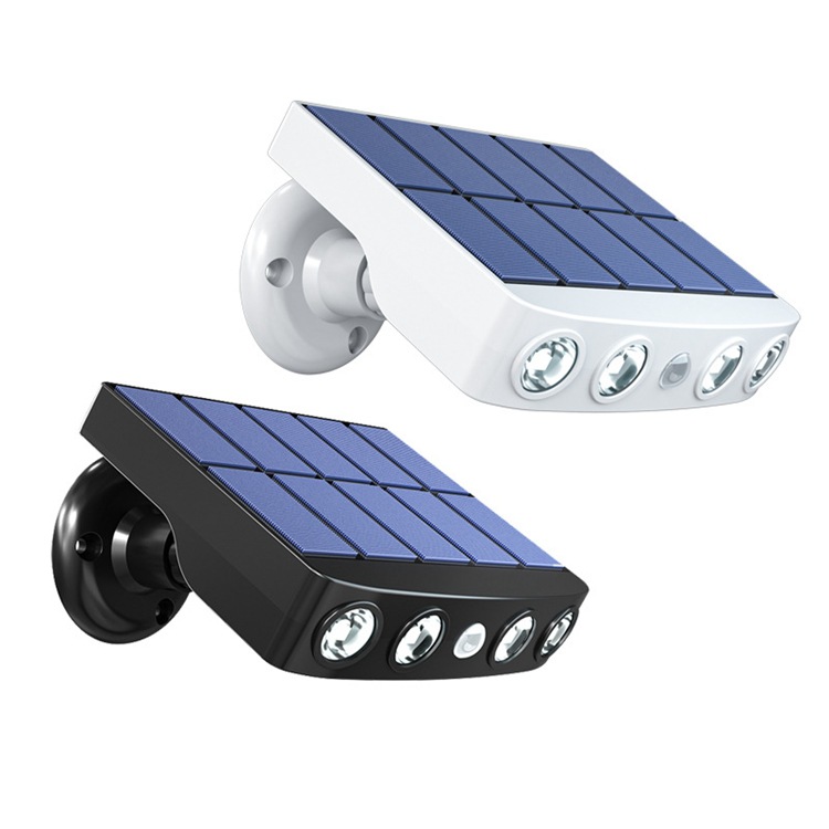 Cross-border new LED solar wall lamp courtyard garden waterproof lighting imitation monitoring spotlight human body induction street light