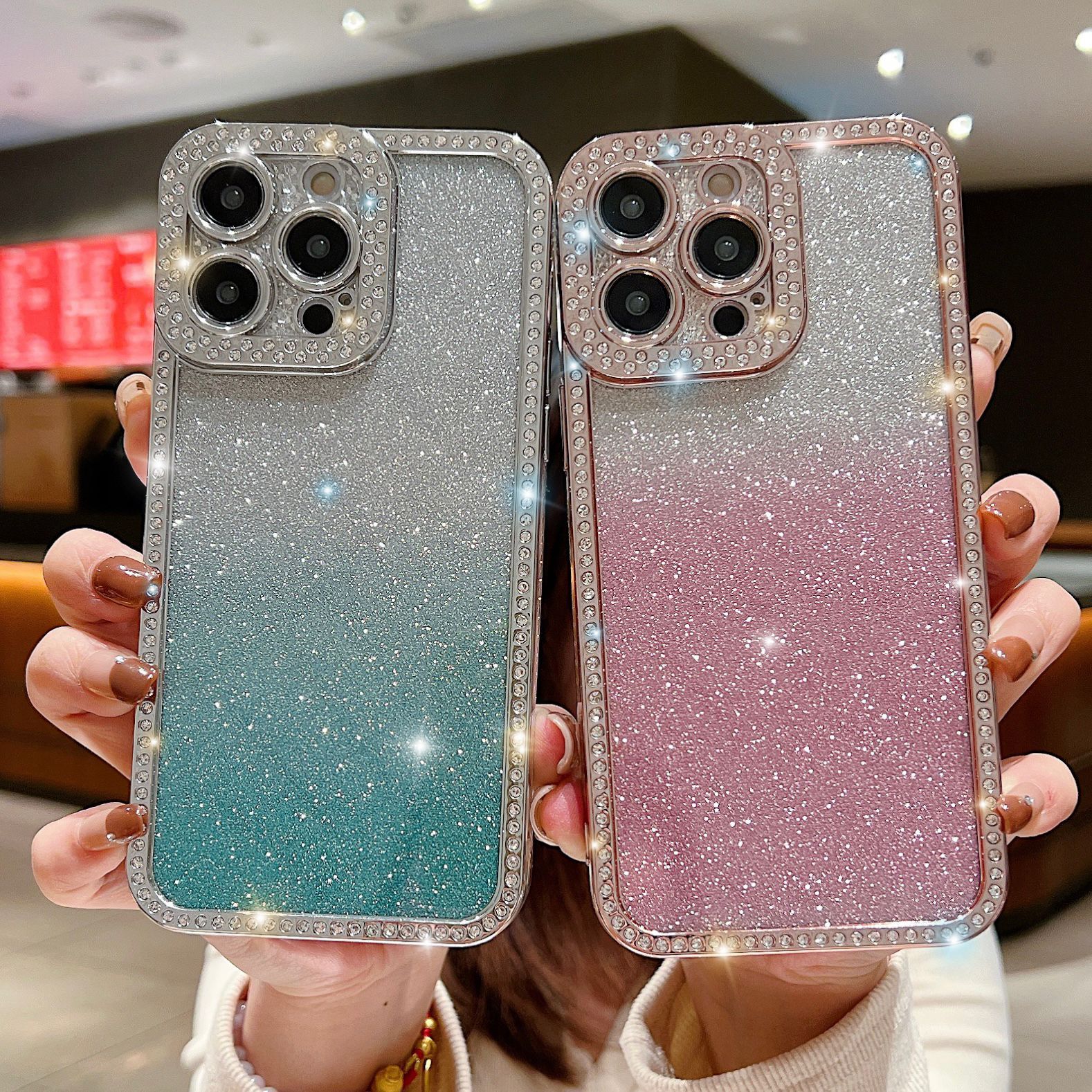 High-end luxury electroplated diamond sparkles Apple iPhone case, suitable for iPhone 15 Plus/14 Pro Max/13/12