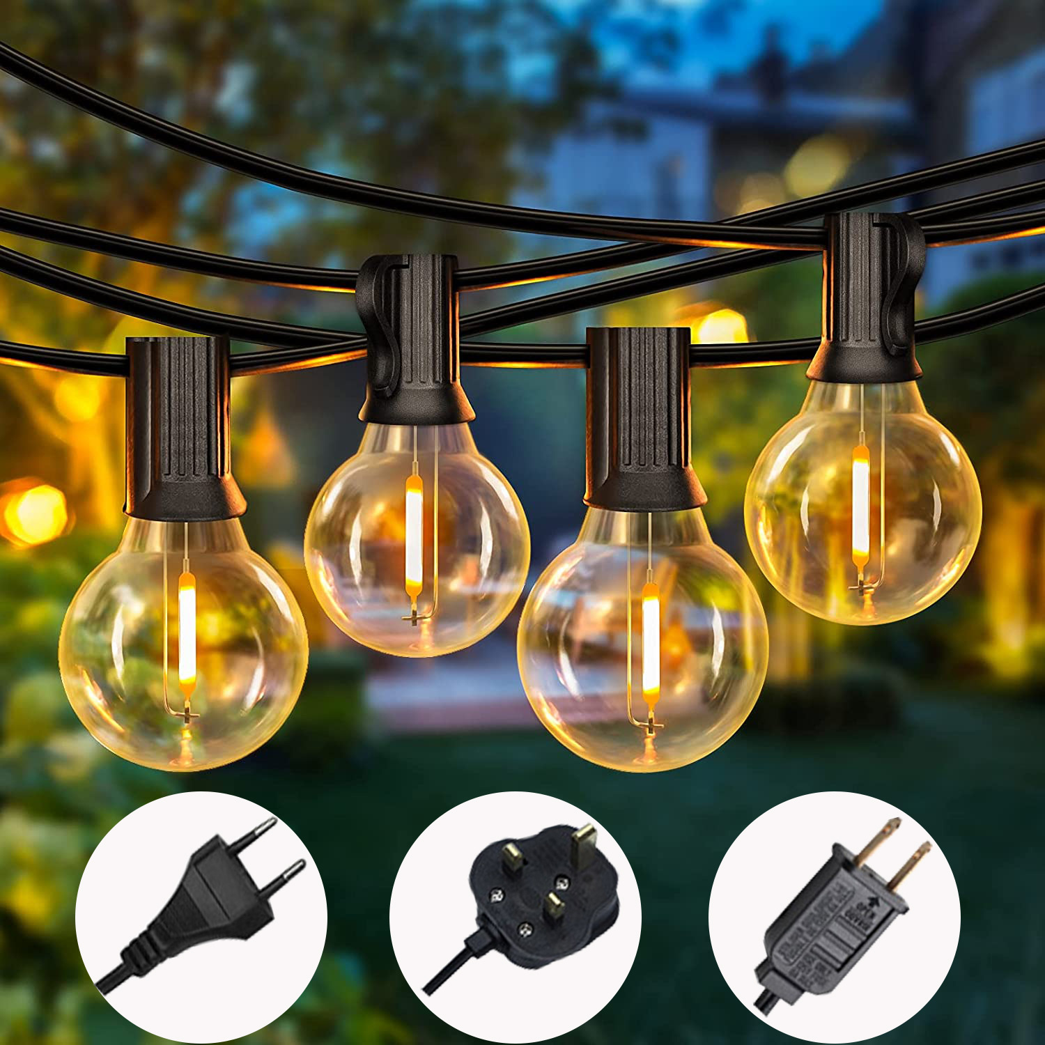 Outdoor E12 light string G40 light string g40LED European gauge retro clear tungsten lamp Edison lamp Christmas Decoration lamp