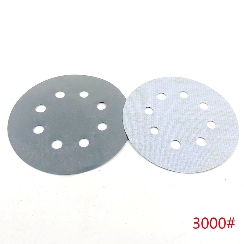 5 inch 8 hole flocking sandpaper 5 inch 6 hole back velvet brushed sandpaper 40#-7000# Self-adhesive disc sandpaper