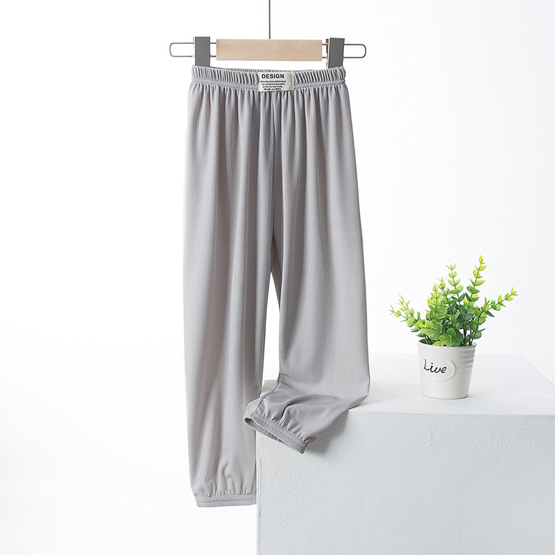 Parent-child Summer Thin Breathable Pit Straight Pants Mother and Daughter Fashion Casual Wide Leg Pants Baby's Leg Anti-mosquito Pants