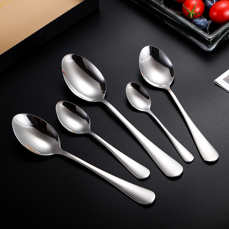 1010 series 304 stainless steel Western tableware knife, fork and spoon suit dessert spoon Fork coffee spoon fine polishing cloth wheel light