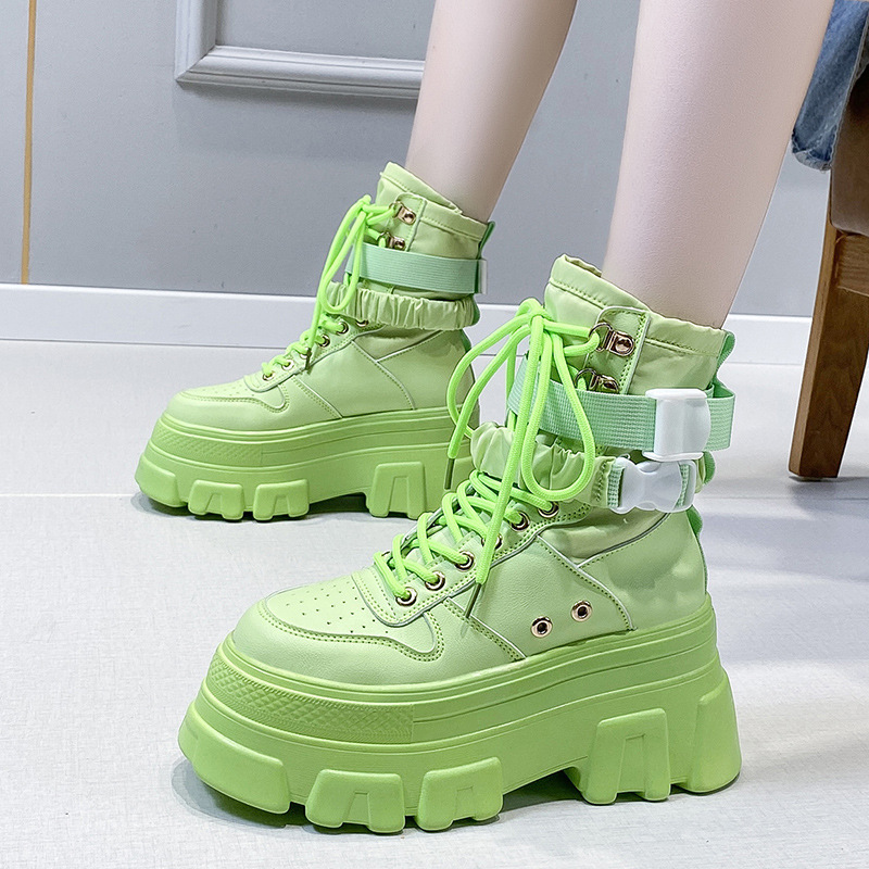 British Style Martin Boots Women's Autumn 2021 New Thick-soled Heightened Ankle Boots Handsome Motorcycle Boots ins Trendy Cool Ankle Boots