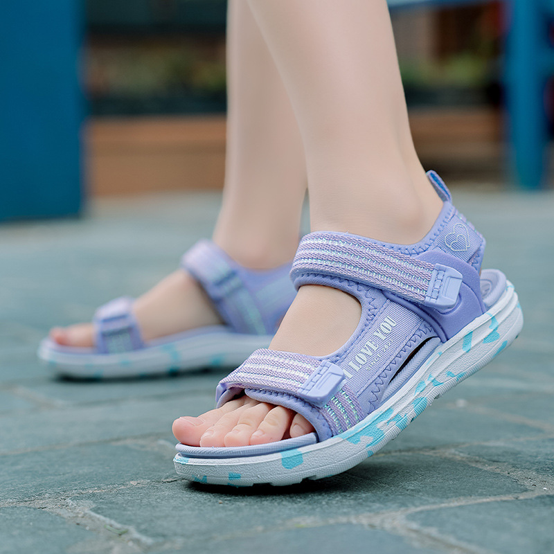 Cross-border children's shoes summer girls' sandals 2023 new soft bottom open toe children's sports beach shoes