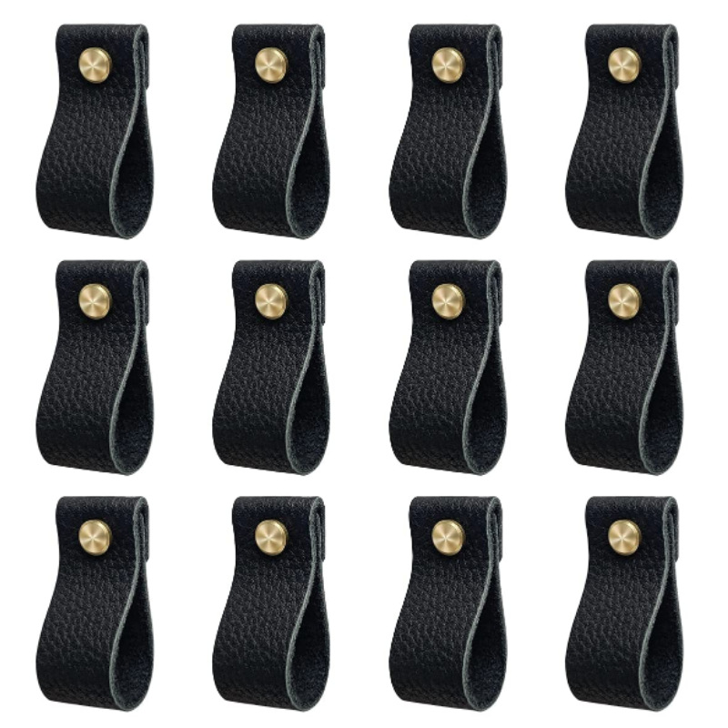 Suitable for cabinet wardrobe drawer leather door handle anti-collision retro furniture drawer handle with nut screw