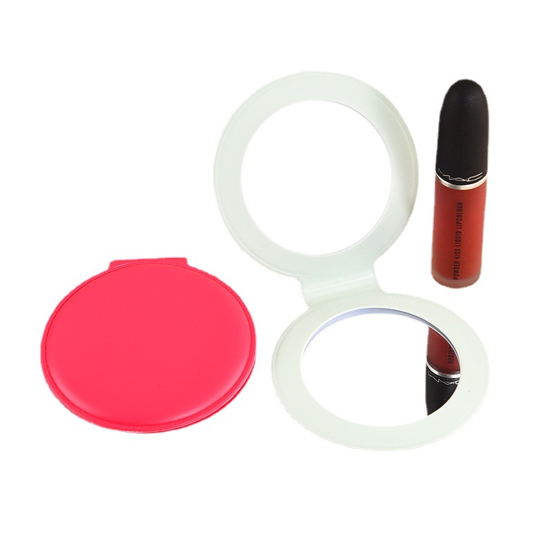 pvc makeup mirror portable folding pu makeup mirror Hair Ball small mirror small round mirror advertising promotional gifts