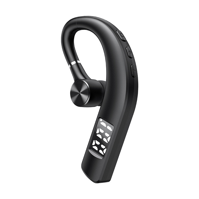 New Noise reduction digital display unilateral business ear-mounted sports digital display Bluetooth headset wireless sports F19 single ear 5.2