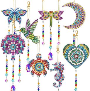 Diamond Painting Wind Chime Pendant Handmade DIY Peripheral Beaded Pendant Acrylic Double-Sided Diamond Decorative Pendant