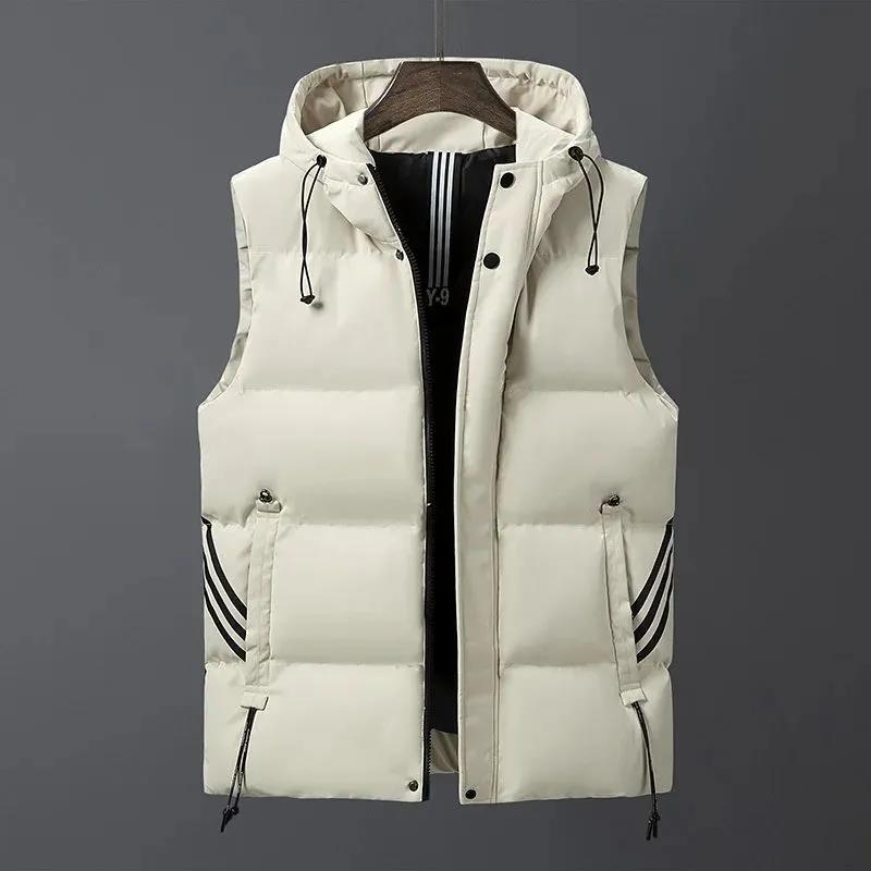 Large Size Down Cotton Vest Men's Loose Plus Fat Warm Waistcoat Vest Chubby Vest Fashionable Jacket Men's Winter