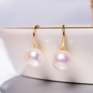S925 sterling silver natural freshwater pearl earrings for women's summer light luxury niche high-end earrings versatile high heel ear hooks