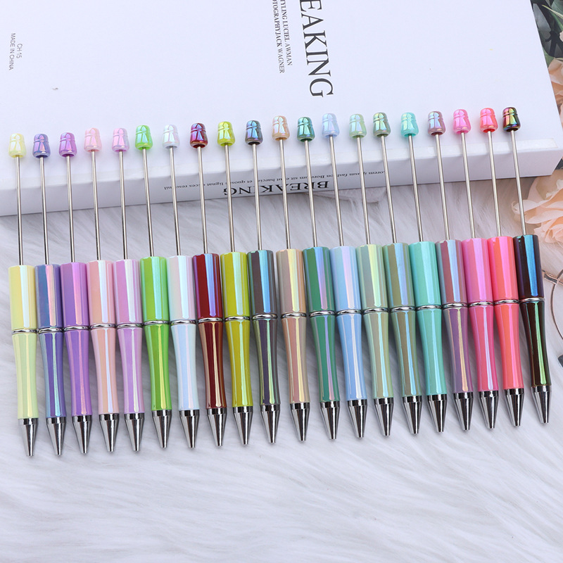 DIY Colorful Beaded Pen UV Colorful Beaded Pen Ballpoint Pen Electroplated Pen Pen Gradient Beaded Pen